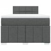 vidaXL Boxspring met matras stof donkergrijs 120x200 cm