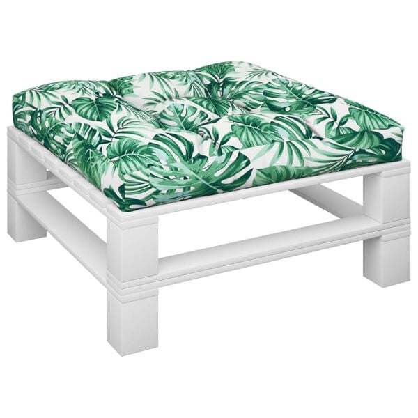 vidaXL Palletkussen bladpatroon 70x70x12 cm