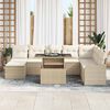 vidaXL Tuin Sofa Set met kussen met opslag 9 pcs Beige Poly riet
