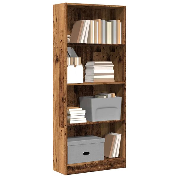 vidaXL Boekenkast 60x24x143 cm bewerkt hout oud houtkleurig