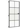 vidaXL Binnendeur smal 93x201,5 cm gehard glas en aluminium zwart