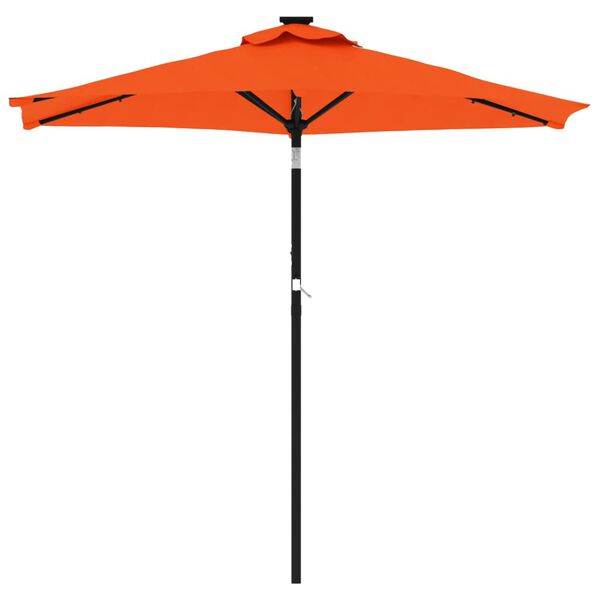 vidaXL Parasol met LED's en stalen paal 225x225x212 cm terracotta