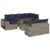 vidaXL 11-delige tuinbankset met kussens, grijs polyrotan