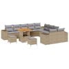 vidaXL Tuin Sofa Set 13 st Beige en Licht Grijs poly rattan