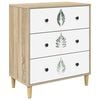 vidaXL Ladekast HANAU Groene bladerenprint 66 x 36,5 x 75 cm Sonoma