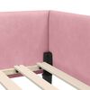 vidaXL Hoekbedframe met hoofdeinde Roze 90 cm x 190 cm VelvetenPlywood