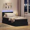 vidaXL Opbergbed met LED met matras met LED Zwart 90 x 200 cm Stof