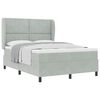 vidaXL Boxspringbed met hoofdeinde Lichtgrijs 190 x 140 cm Fluweel