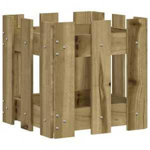 vidaXL Plantenbak met hekontwerp 30x30x30 cm ge&iuml;mpregneerd grenenhout