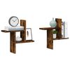 vidaXL Wandschappen 2 st 38x12x38 cm bewerkt hout gerookt eikenkleurig