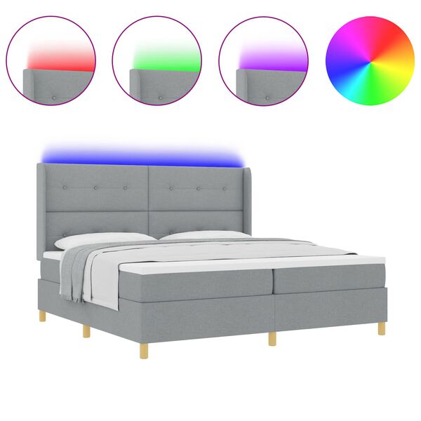 vidaXL Boxspringbed met matras Lichtgrijs 140 x 200 cm Stof