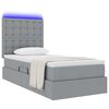 vidaXL Opbergbed met LED met matras Lichtgrijs 90 x 190 cm Polyester