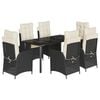 vidaXL 7-delige Tuinset met kussens poly rattan zwart
