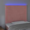 vidaXL Hoofdbord LED 100x5x118/128 cm fluweel roze