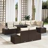 vidaXL Tuin Sofa Set met kussen 9 pcs Bruin en Cr&egrave;me poly rattan