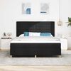 vidaXL LED Box Spring Bed met matras Zwart 180 x 200 cm Stof