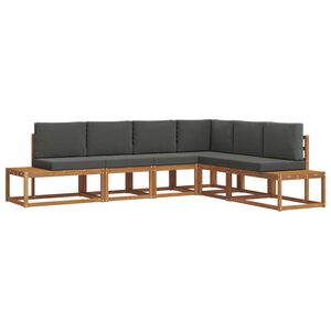 vidaXL 6 st Buiten bankenset Massief Acaciahout en Polyester