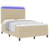 vidaXL Boxspring bed Lichtgrijs en wit. 193 x 144 x 128 cm