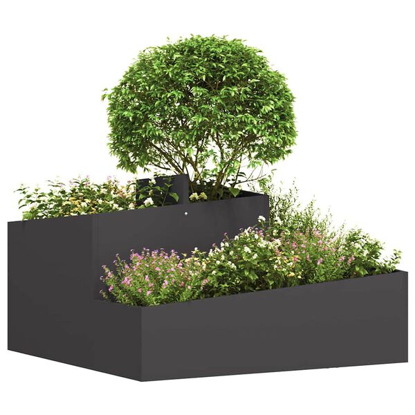 vidaXL Tuin Bloempot Zwart 80 x 80 x 50 cm Koudgewalst staal