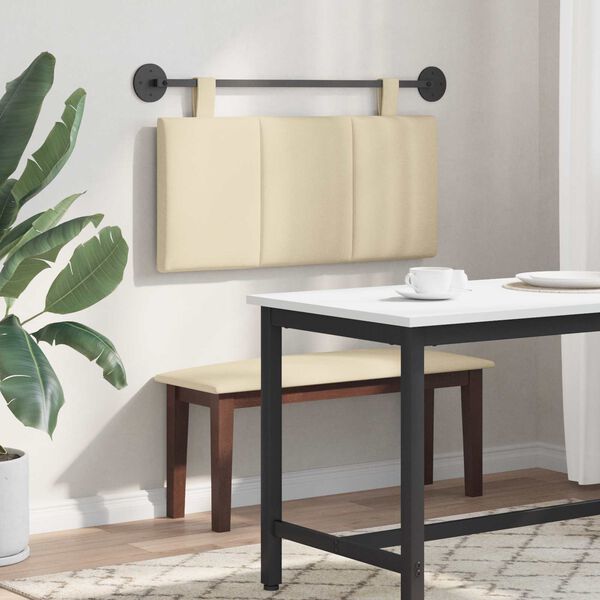 vidaXL Hangend Hoofdeinde Wandgemonteerd Cr&egrave;me 100 x 55 x 5 cm Stof