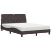vidaXL Bed met matras stof donkerbruin 140x190 cm