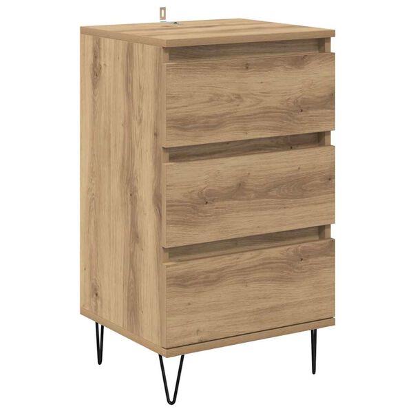 vidaXL Dressoir Artisan Eiken 40 x 35 x 70 cm Gemonteerd hout en ijzer