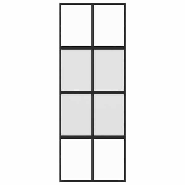 vidaXL Schuifdeur 76x205 cm gehard glas en aluminium zwart