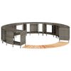 vidaXL Hottub-ombouw poly rattan massief acaciahout grijs