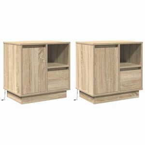 vidaXL Nachtkastje 2 pcs Sonoma Eiken 50 x 34,5 x 50 cm. Bewerkt hout