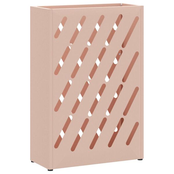 vidaXL Paraplu Standaard met opslag Roze 28 x 12 x 41 cm Staal