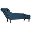 vidaXL Chaise longue met kussen en rechterarmleuning fluweel blauw