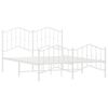 vidaXL Bedframe met hoofd- en voeteneinde&nbsp;metaal wit 140x190 cm