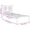 vidaXL Bedframe met hoofdbord metaal wit 80x200 cm