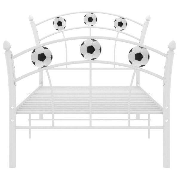 vidaXL Bedframe met voetbaldesign metaal wit 90x200 cm