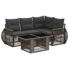 vidaXL Tuinbankenset 5 st Grijs en Donkergrijs poly rattan
