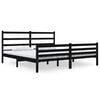 vidaXL Bedframe massief grenenhout zwart 180x200 cm
