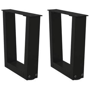 vidaXL Salontafelpoten 2 st V-vormig 30x(30-31,3) cm staal zwart
