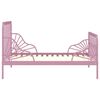 vidaXL Bedframe verlengbaar metaal roze 80x130/200 cm