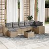 vidaXL 8-delige Loungeset met kussens poly rattan beige