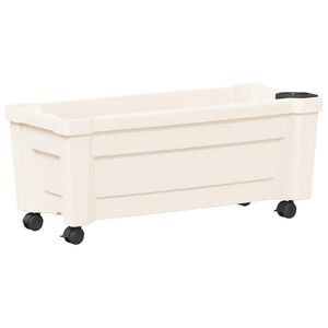 vidaXL Calypso plantenbak met wielen Wit 79 x 35 x 33 cm PP