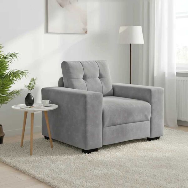 vidaXL Fauteuil 100x78x80 cm fluweel lichtgrijs