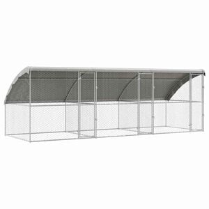 vidaXL Hondenhok 3 st Zilver 6 x 2 x 2 m Gegalvaniseerd staal