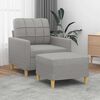 vidaXL Fauteuil met voetenbank 60 cm stof lichtgrijs