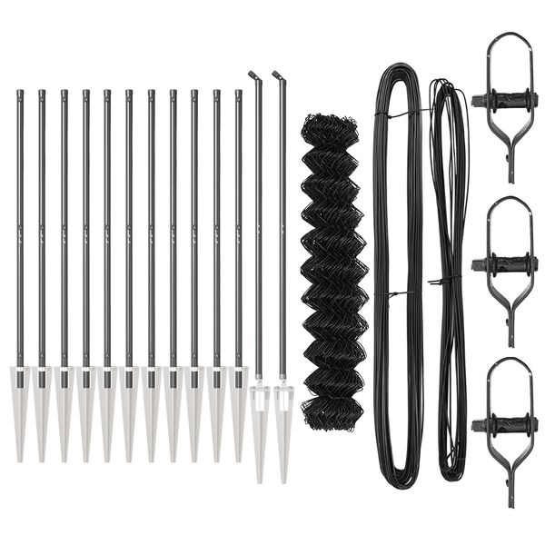 vidaXL Afrasteringspaal Grijs 25 x 1,2 m (60 x 60 mm gaas)