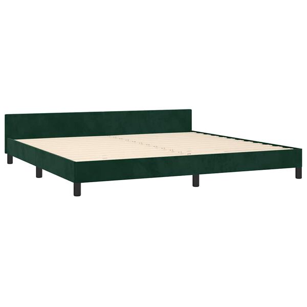 vidaXL Bedframe zonder matras 200x200 cm fluweel donkergroen