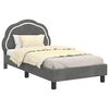 vidaXL Bedframe voor kinderen met hoofdbord Donkergrijs 80 x 160 cm