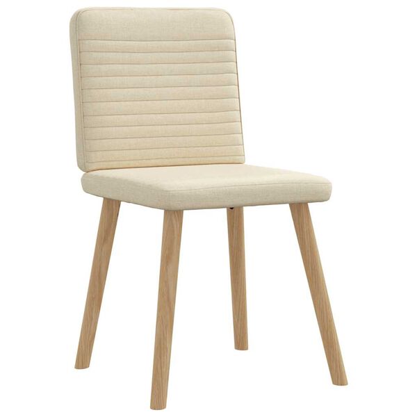vidaXL Eetkamerstoelen 4 st stof crèmekleurig