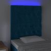 vidaXL Hoofdbord LED 80x7x118/128 cm fluweel donkerblauw