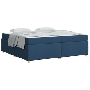 vidaXL Bedframe met matras Blauw 200 x 200 cm Stof