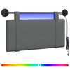 vidaXL Hangend hoofdbord Met LED-verlichting Donkergrijs Stof